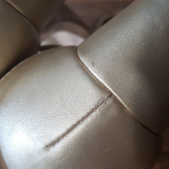 Gold Block Heels Open Toe - Picture 13 of 16